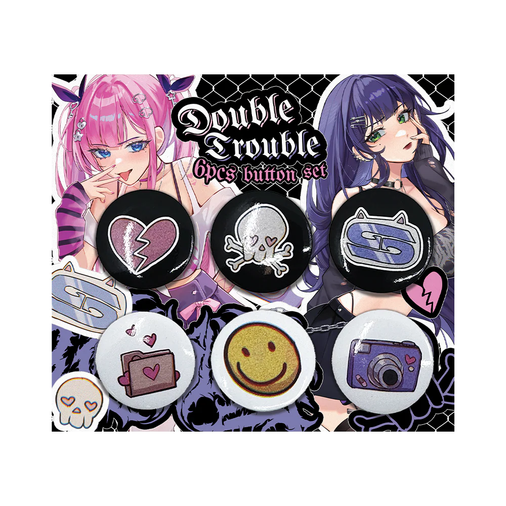 Double Trouble: Button Pin Set