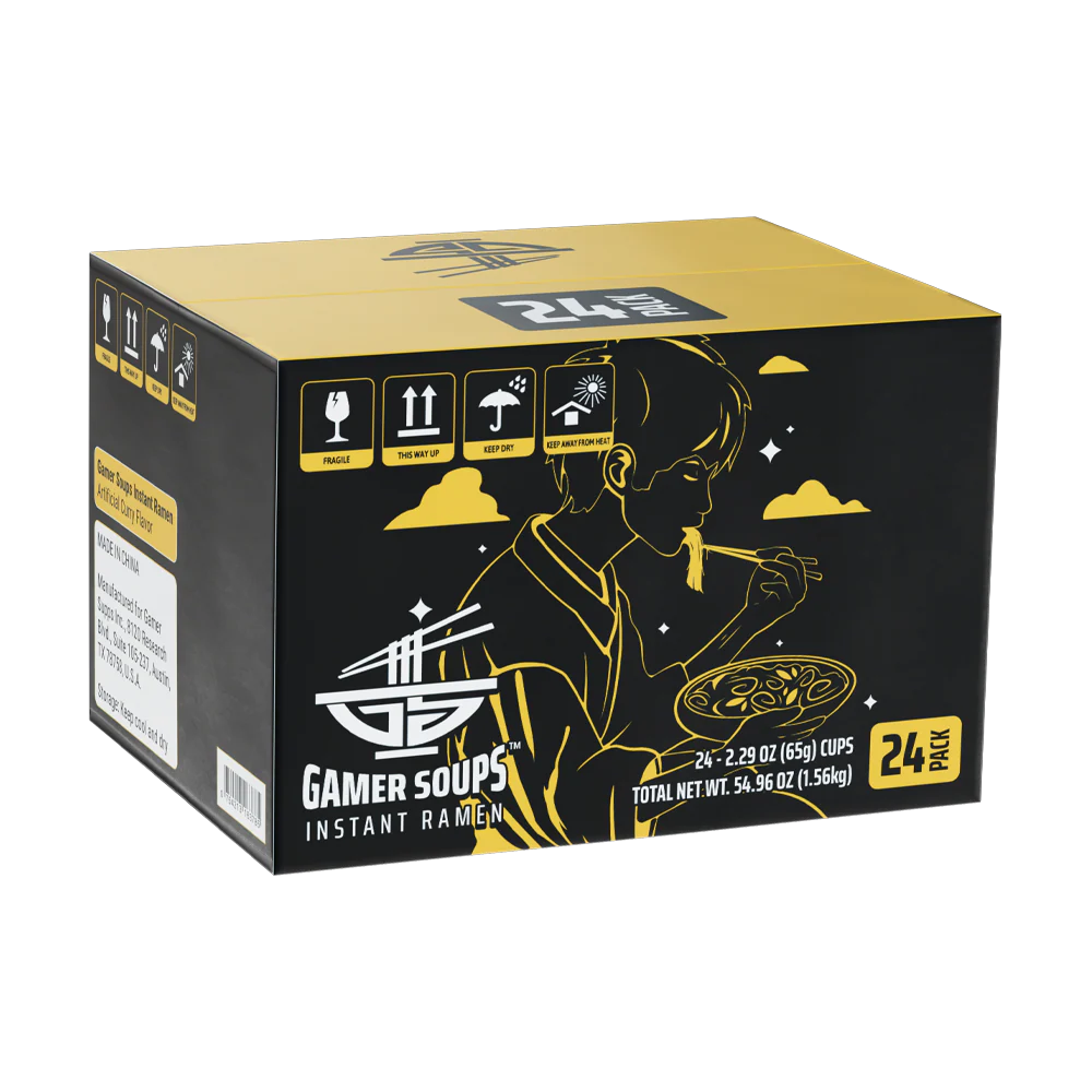 Gamer Soups Instant Noodles - Curry (24 Cup Box) - Image 3