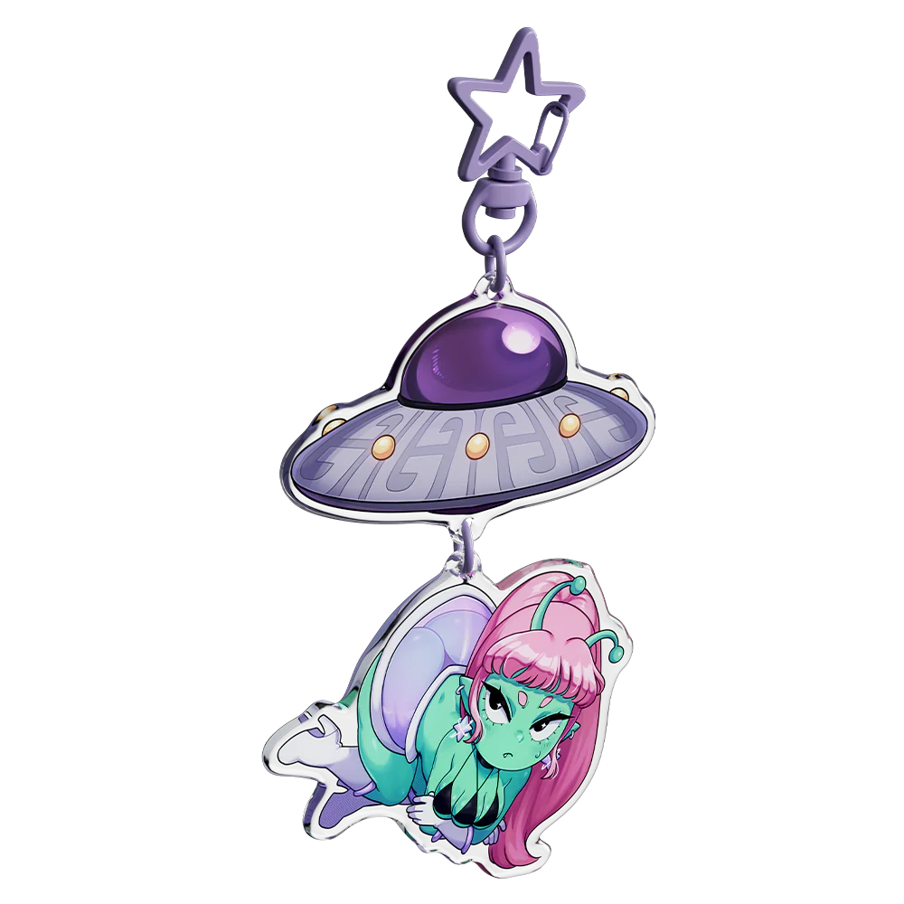 "I Come In Peace" Acrylic Keychain - Image 5